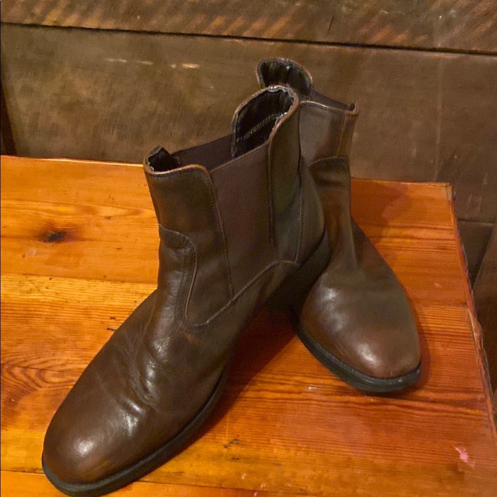 Chaps Dark Brown Leather Boots